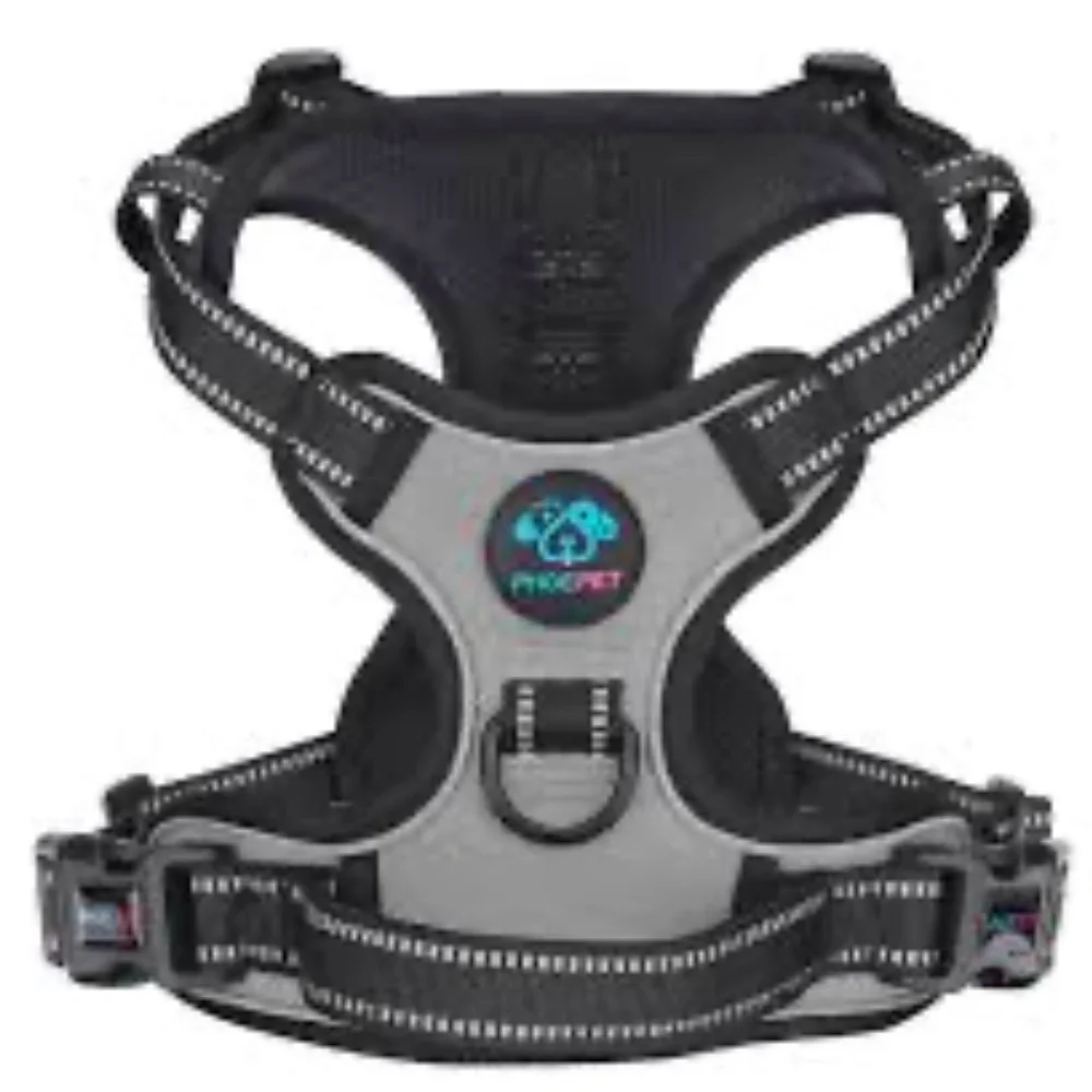 No-Pull Dog Harness - Black and Gray